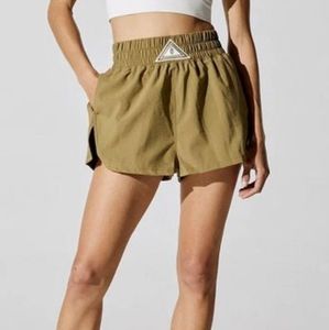 Free People Movement Next Round Muted Sage Green High Waisted Shorts